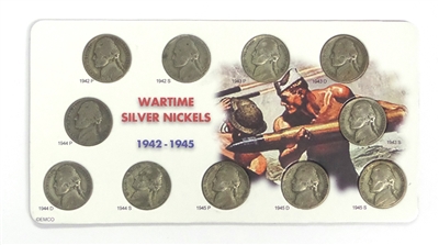 1942 - 1945 Wartime Silver Nickel Set