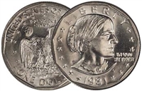 1981 - D Susan B. Anthony Dollar - Single Coin