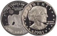 1981 - S Proof Susan B. Anthony Dollar - Single Coin