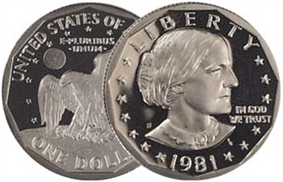 1981 - S Proof Susan B. Anthony Dollar - Single Coin