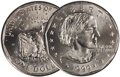 1999 - P Susan B. Anthony Dollar - Single Coin