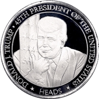 2024 Donald Trump Joe Biden Heads Tails Coin Flip 1 Ounce Silver Round