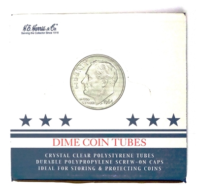 Box of 100 U.S. Dime Coin Tubes