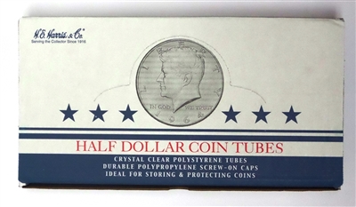 Box of 100 U.S. Half Dollar Coin Tubes