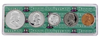 1957 - Anniversary Year Coin Set in Happy Anniversary Holder