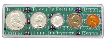 1958 - Anniversary Year Coin Set in Happy Anniversary Holder
