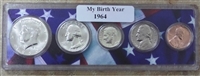 1964 Birth Year Coin Set in American Flag Holder