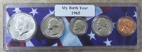 1965 Birth Year Coin Set in American Flag Holder