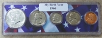 1966 Birth Year Coin Set in American Flag Holder