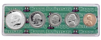 1970 - Anniversary Year Coin Set in Happy Anniversary Holder