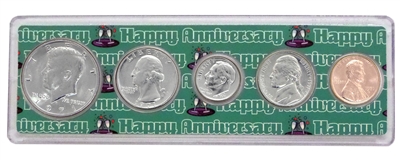 1971 - Anniversary Year Coin Set in Happy Anniversary Holder