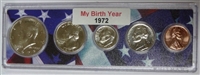 1972 Birth Year Coin Set in American Flag Holder