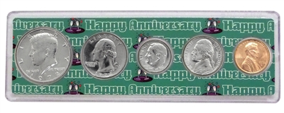 1972 - Anniversary Year Coin Set in Happy Anniversary Holder