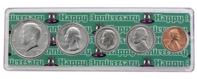 1974 - Anniversary Year Coin Set in Happy Anniversary Holder