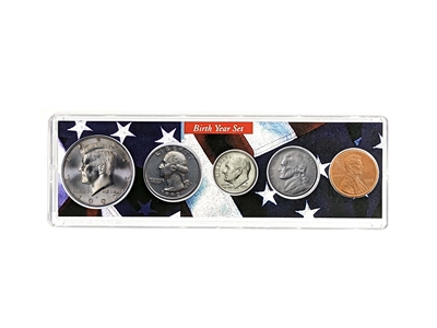 1992 Birth Year Coin Set in American Flag Holder