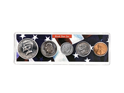 1993 Birth Year Coin Set in American Flag Holder