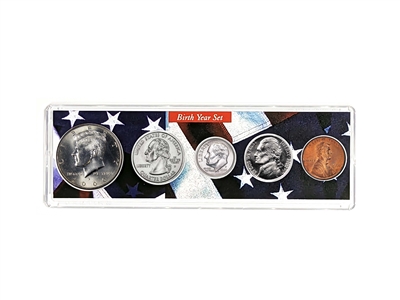 2000 Birth Year Coin Set in American Flag Holder