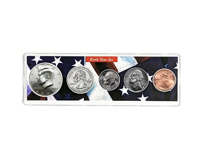 2001 Birth Year Coin Set in American Flag Holder