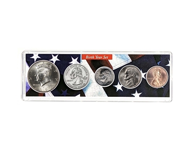 2002 Birth Year Coin Set in American Flag Holder