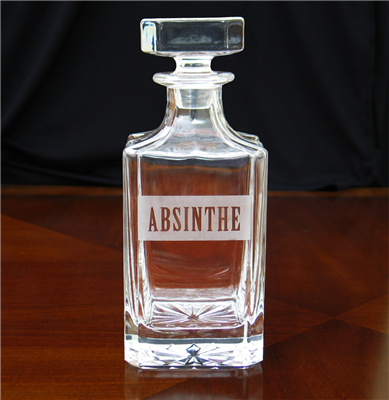 Etched Glass Absinthe Decanter