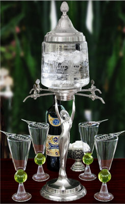 Lady Absinthe Fountain Set With Glasses & Spoons