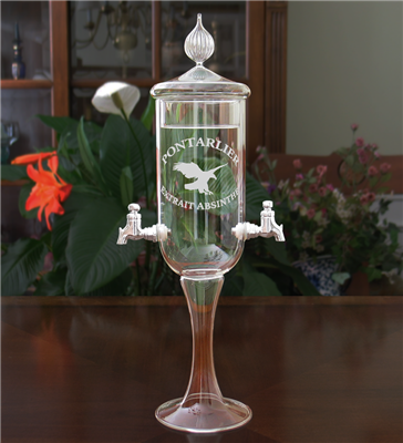 Etched Glass Petite 2 Spout Absinthe Fountain