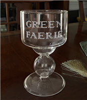 Green Faerie Etched Premium Bubble Reservoir Glass Blown
