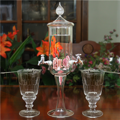 Petite 2 Spout Absinthe Fountain With Glasses & Spoons