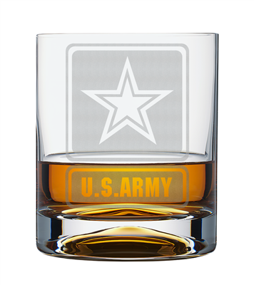 Whiskey Glass with Army Logo etching
