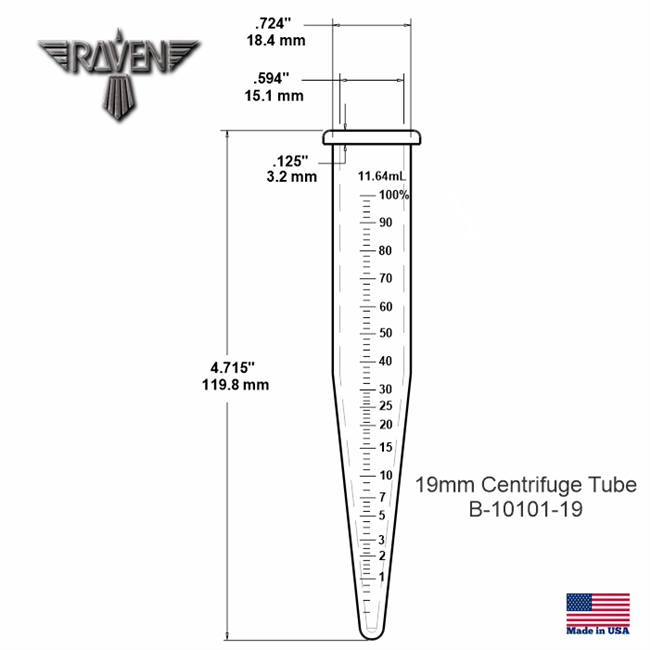 centrifuge tube with graduated scale in percentage