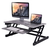 Rocelco 32" Sit To Stand Adjustable Height Desk Riser w/Easy-Lift Handles (Grey)