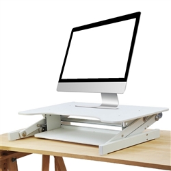 Rocelco 32" Sit To Stand Adjustable Height Desk Riser (WHITE)
