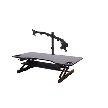 Rocelco ADRB45 Adjustable-Height Desk Riser (BLACK) & Dual Monitor Mount (DM2)