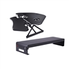 Rocelco Black CADRB-46-DMS Corner Adjustable Height Desk Riser 46" & Dual Monitor Stand Bundle