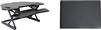 Rocelco CADRB-46-MAFM Corner Adjustable Height Desk Riser 46" w/ Extended Vertical Range (Black) and Medium Anti-Fatigue Mat Bundle