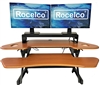 Rocelco Teak CADRT-46-DMS Corner Adjustable Height Desk Riser 46" & Dual Monitor Stand Bundle