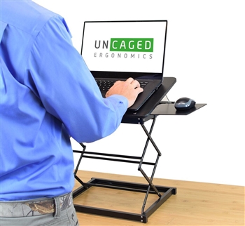 Uncaged Ergonomics CD4 Ergonomic Laptop Stand and Standing Desk (Black)