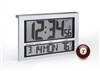 JUMBO LCD ATOMIC WALL CLOCK WITH 6 TIME ZONES (SILVER)