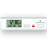 Marathon Compact Atomic World Clock w/ LED Emergency Light (WHITE)