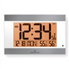 Atomic Wall Clock with Auto-Night Light, Temperature & Humidity (WHITE/SILVER)