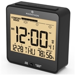 Marathon Desk Clock With RC Auto-Night Light, Heat & Comfort Index, 6 Time Zones (BLACK)