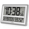 Elite Series JUMBO ATOMIC WALL CLOCK w/6 Time Zones (SILVER)