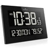 Marathon Reverse LCD Display Jumbo Atomic Wall Clock (BLACK)