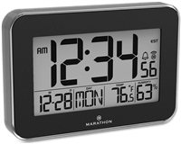 Crystal Framed Atomic Wall Clock with Temperature & Humidity (BLACK)