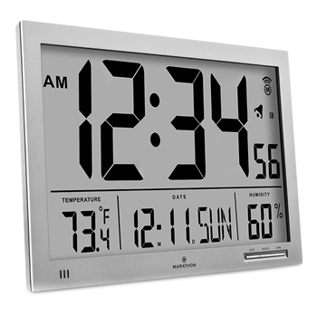 Slim Jumbo Digital Atomic Wall Clock (GRAPHITE GREY)