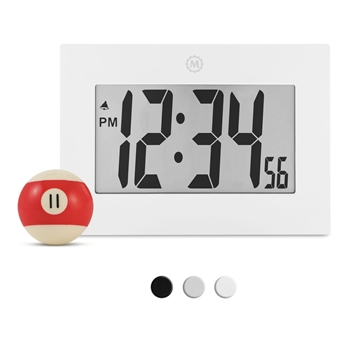 Large Digital Frame Clock with 3.25" Digits (WHITE)