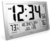Slim Atomic Full Calendar Clock with Extra Large Digits and Indoor/Outdoor Temperature (GRAPHITE GREY)