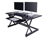 Rocelco 46" Sit To Stand Adjustable Height Desk Riser w/ Extended Vertical Range (Black)
