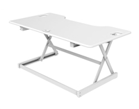 Rocelco 46" Sit To Stand Adjustable Height Desk Riser w/ Extended Vertical Range (WHITE)