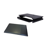 Rocelco DADR Deluxe 37" Sit To Stand Adjustable Height Desk Riser (Black) & MAFM Commercial Grade Medium Anti-Fatigue Mat (Black)